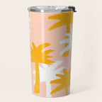 Palm Tree Tropical Pattern - Pink Gold Travel Mug Gallery Image 2