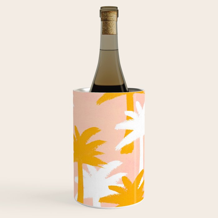 Palm Tree Tropical Pattern - Pink Gold Wine Chiller Gallery Image 3