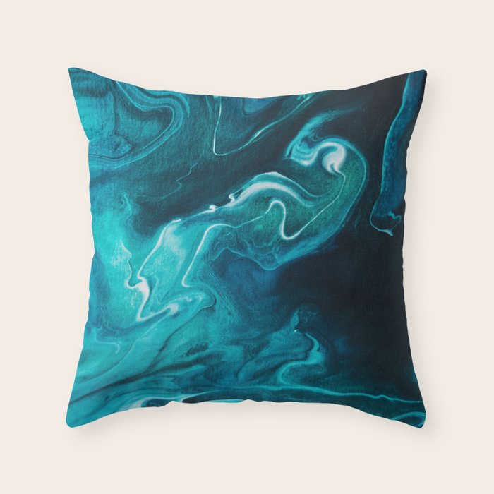 Gravity II - Abstract Marble Throw Pillow Gallery Image 6