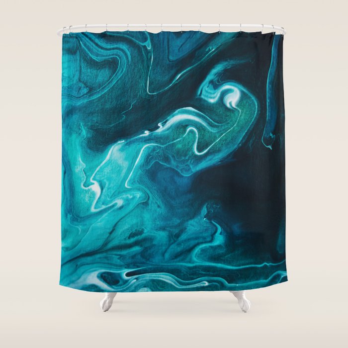 Gravity II - Abstract Marble Shower Curtain Gallery Image 1