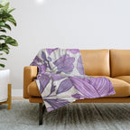 Moody Vintage-style Floral - Purple Throw Blanket Gallery Image 1