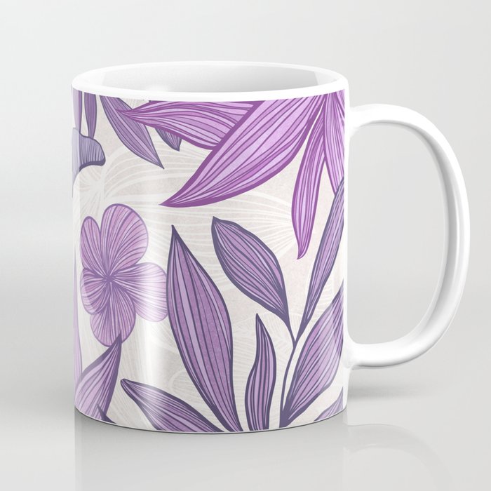 Moody Vintage-style Floral - Purple Coffee Mug Gallery Image 1