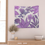 Moody Vintage-style Floral - Purple Wall Tapestry Gallery Image 2