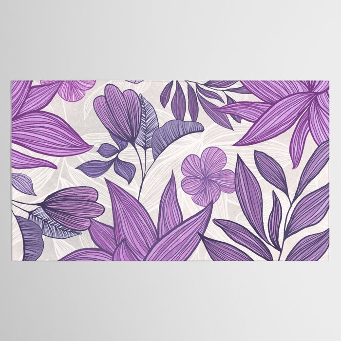 Moody Vintage-style Floral - Purple Tablecloth Gallery Image 2