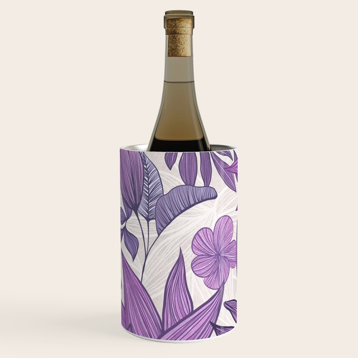 Moody Vintage-style Floral - Purple Wine Chiller Gallery Image 1