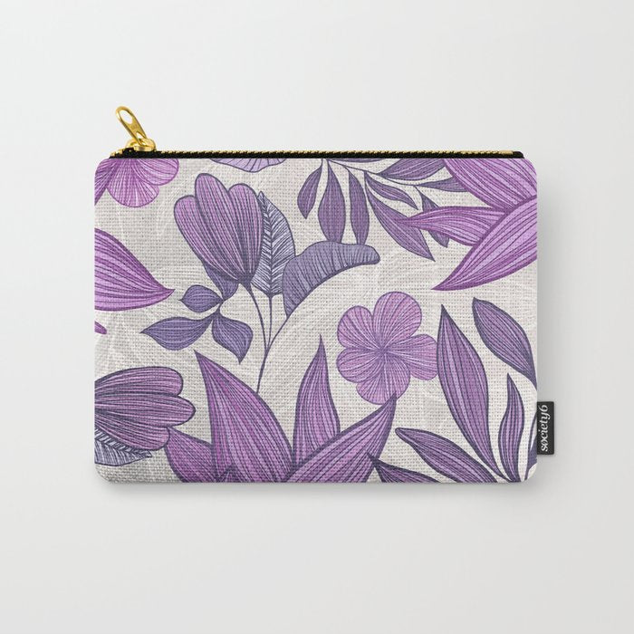 Moody Vintage-style Floral - Purple Carry All Pouch Gallery Image 1