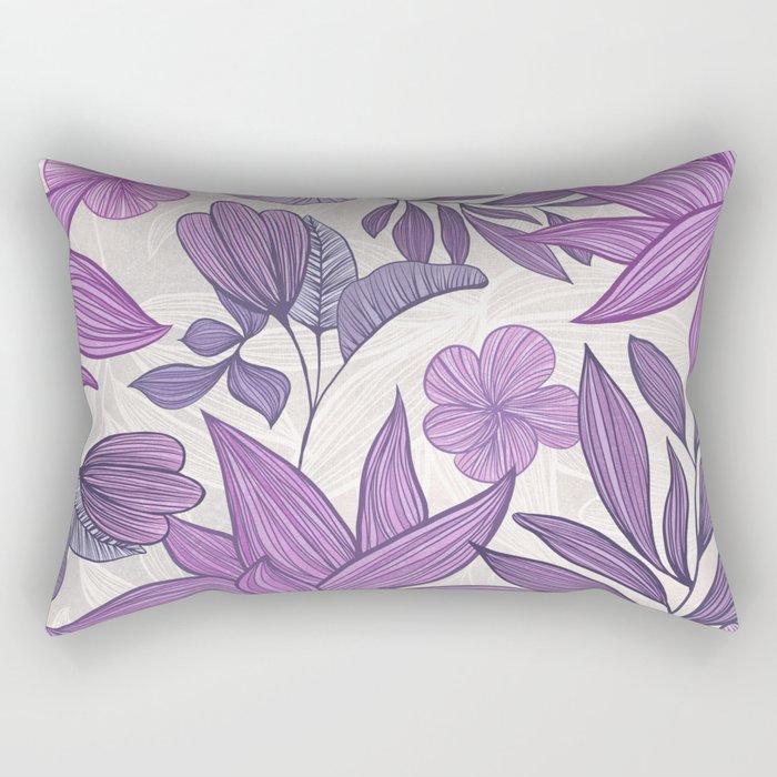 Moody Vintage-style Floral - Purple Rectangular Pillow Gallery Image 1