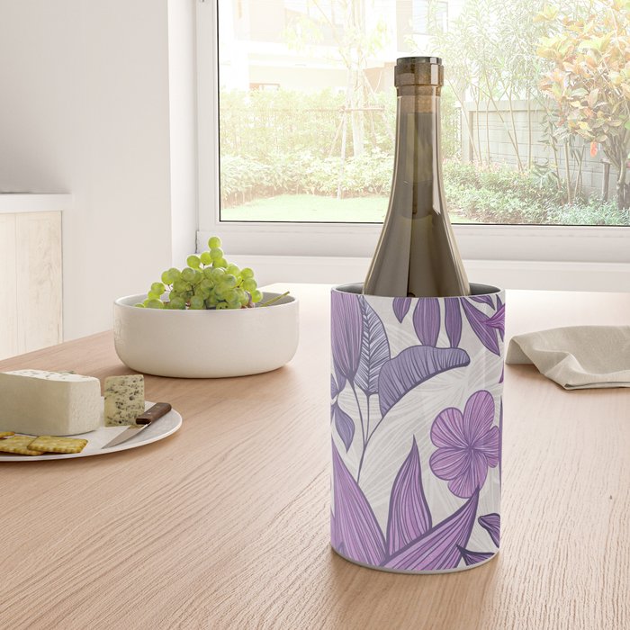 Moody Vintage-style Floral - Purple Wine Chiller Gallery Image 4