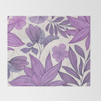 Moody Vintage-style Floral - Purple Throw Blanket Gallery Image 2