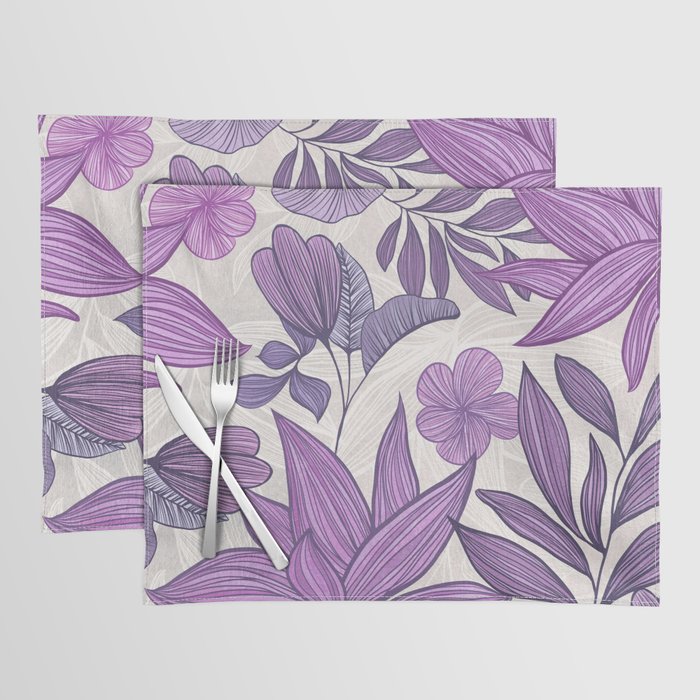 Moody Vintage-style Floral - Purple Placemat Gallery Image 1