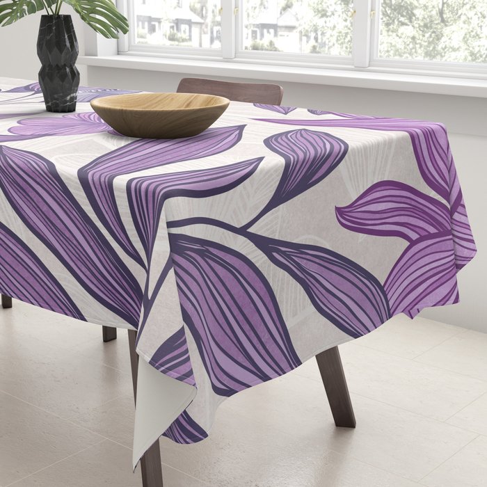 Moody Vintage-style Floral - Purple Tablecloth Gallery Image 3