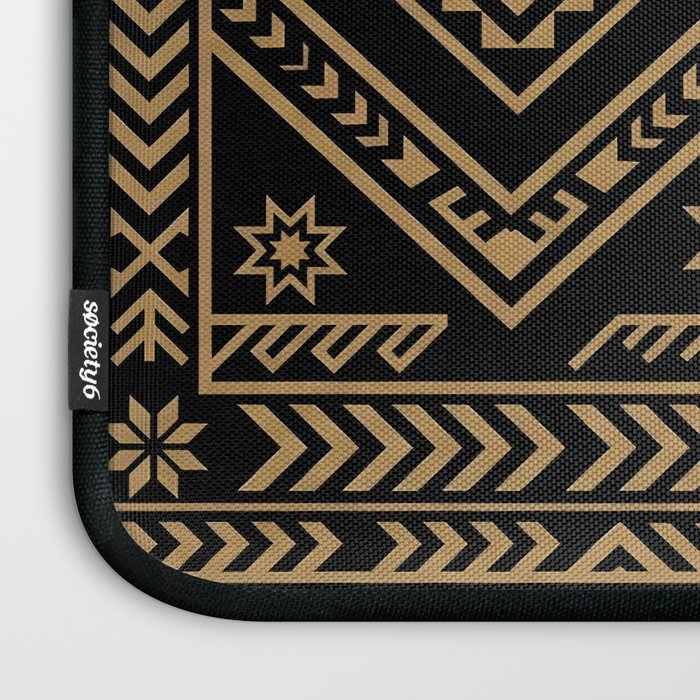 Intricate Gold and Black Tribal Surface Pattern Laptop Sleeve Gallery Image 3