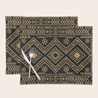 Intricate Gold and Black Tribal Surface Pattern Placemat Gallery Image 1