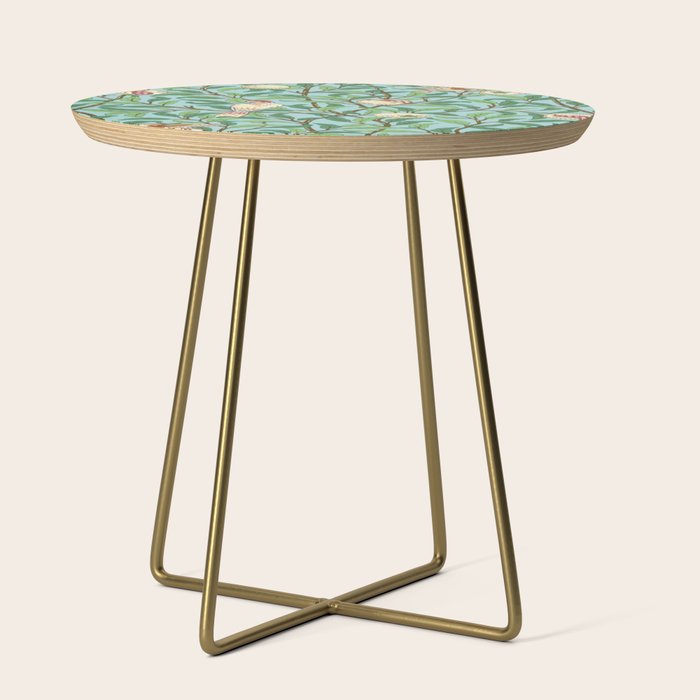 William Morris Enchanted Bird & Pomegranate Turquoise Green  Side Table Gallery Image 1