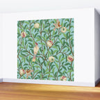 William Morris Enchanted Bird & Pomegranate Turquoise Green  Wall Mural Gallery Image 2