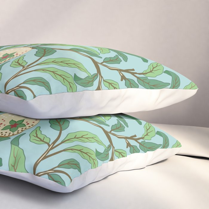 William Morris Enchanted Bird & Pomegranate Turquoise Green  Pillow Sham Gallery Image 3
