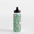 William Morris Enchanted Bird & Pomegranate Turquoise Green  Water Bottle Gallery Image 3