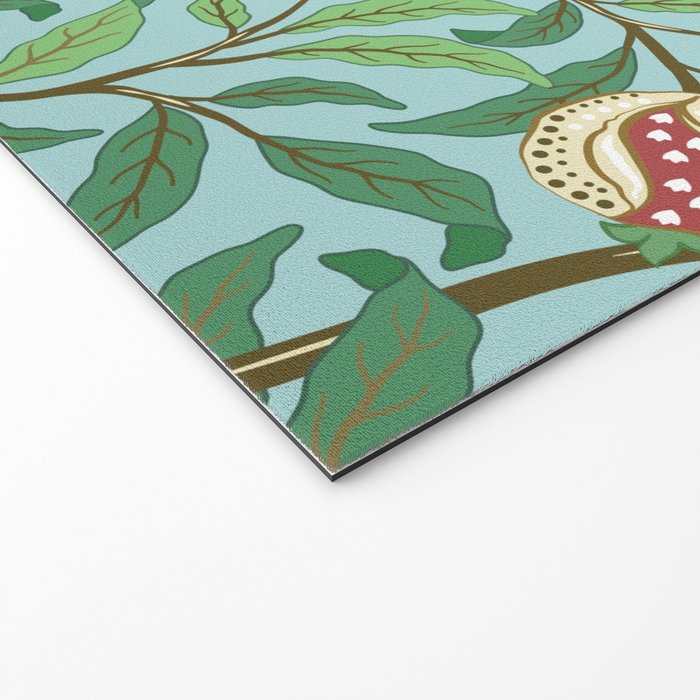 William Morris Enchanted Bird & Pomegranate Turquoise Green  Welcome Mat Gallery Image 2