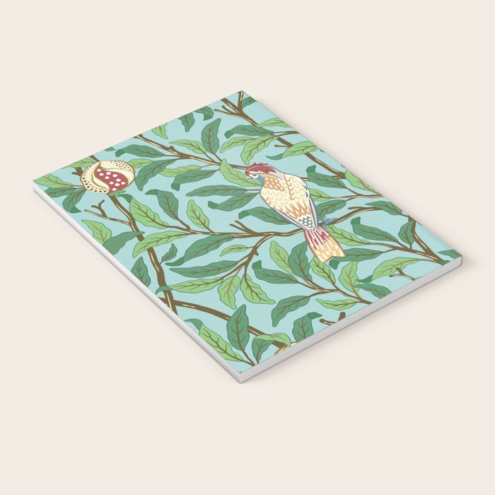 William Morris Enchanted Bird & Pomegranate Turquoise Green  Notebook Gallery Image 3