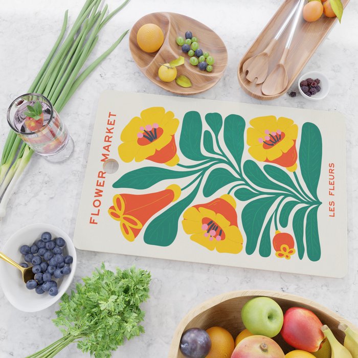 Orioles & Golden Poppy: Les Fleurs | Flower Market 04 | Spring Summer 23 Cutting Board Gallery Image 2
