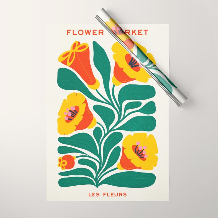 Orioles & Golden Poppy: Les Fleurs | Flower Market 04 | Spring Summer 23 Wrapping Paper Gallery Image 1