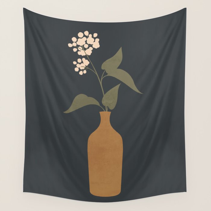 Minimal Abstract Art Vase Flower 10 Wall Tapestry Gallery Image 4