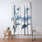 Blue leaves Window Curtain Gallery Image 5