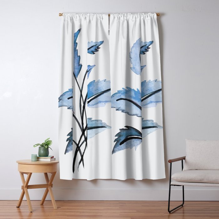 Blue leaves Window Curtain Gallery Image 5