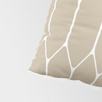 Long Honeycomb Geometric Minimalist Pattern in White and Neutral Flax Pillow Sham Gallery Image 4