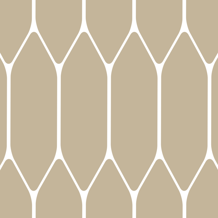 Long Honeycomb Geometric Minimalist Pattern in White and Neutral Flax Coffee Mug Gallery Image 2