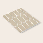 Long Honeycomb Geometric Minimalist Pattern in White and Neutral Flax Notebook Gallery Image 2