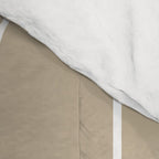Long Honeycomb Geometric Minimalist Pattern in White and Neutral Flax Comforter Gallery Image 4