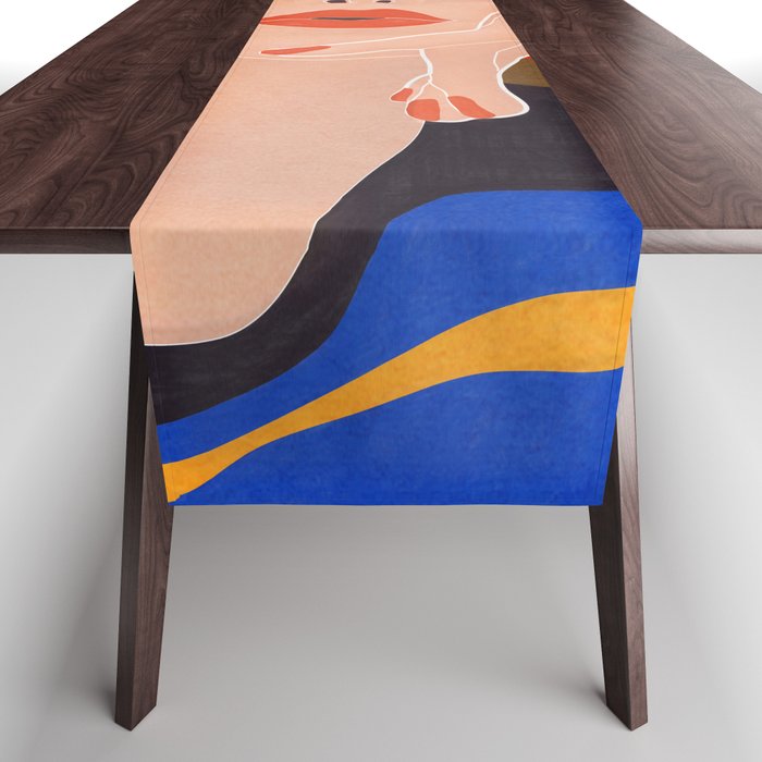 Colorful Woman Portrait Table Runner Gallery Image 1