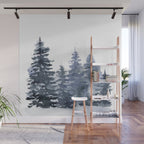 Blue Forest, Abstract Watercolor Wall Mural Gallery Image 1