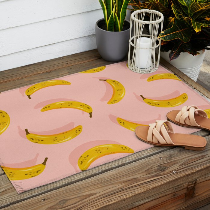 Banana Pattern - Blush Outdoor Rug Gallery Image 2