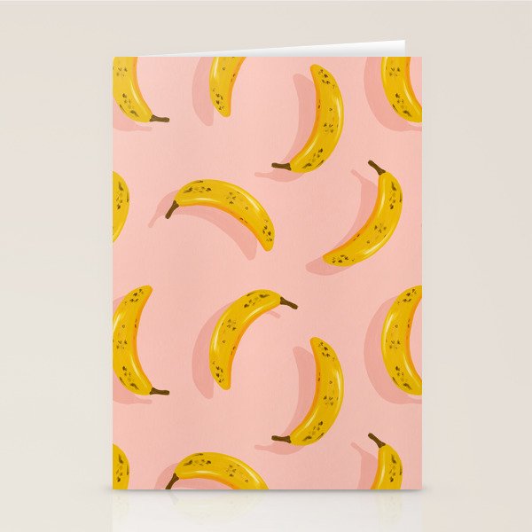 Banana Pattern - Blush Stationery Card Gallery Image 1