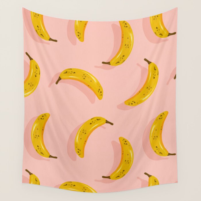 Banana Pattern - Blush Wall Tapestry Gallery Image 4