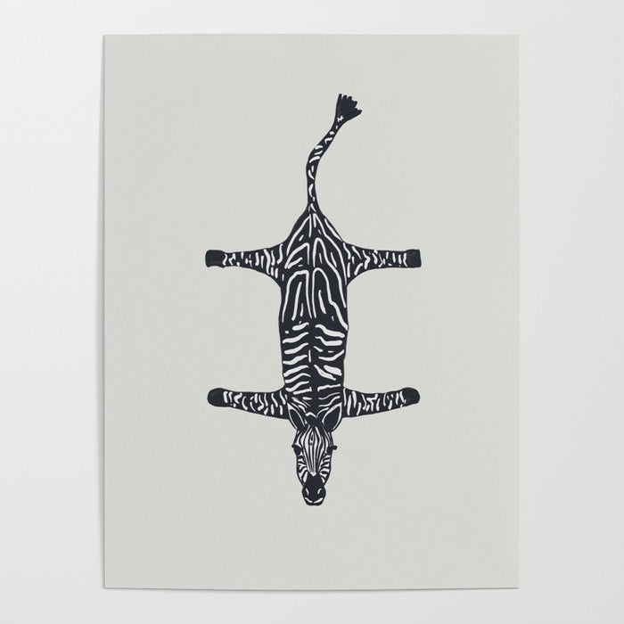 Abstract modern minimalistic zebras pattern  Poster Gallery Image 1