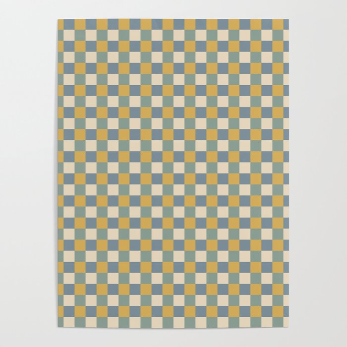 Checkered Multicolor Pattern XXVI Natural Summer Poster Gallery Image 4