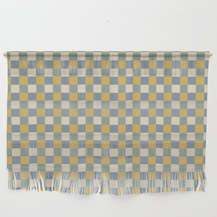 Checkered Multicolor Pattern XXVI Natural Summer Wall Hanging Gallery Image 1
