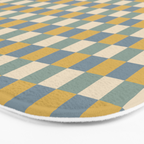 Checkered Multicolor Pattern XXVI Natural Summer Bath Mat Gallery Image 3
