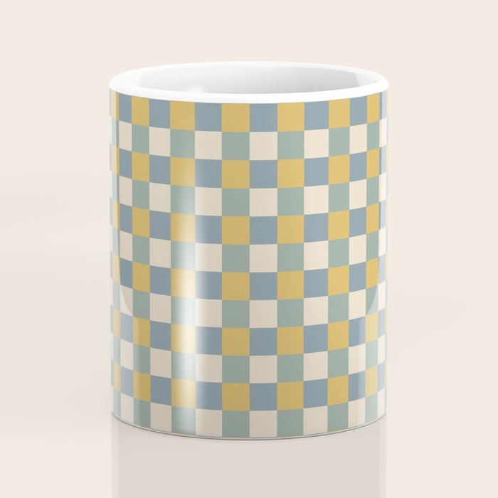 Checkered Multicolor Pattern XXVI Natural Summer Coffee Mug Gallery Image 4