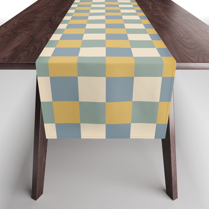 Checkered Multicolor Pattern XXVI Natural Summer Table Runner Gallery Image 1
