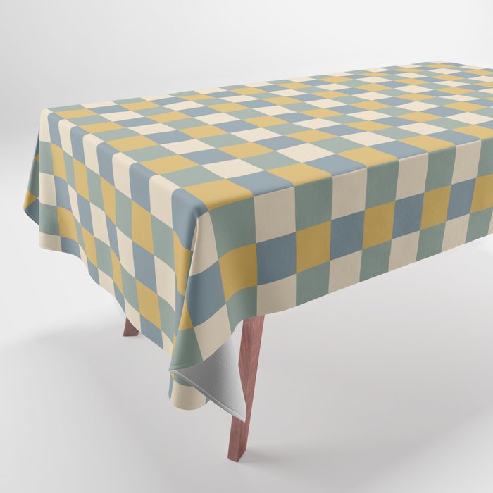Checkered Multicolor Pattern XXVI Natural Summer Tablecloth Gallery Image 1