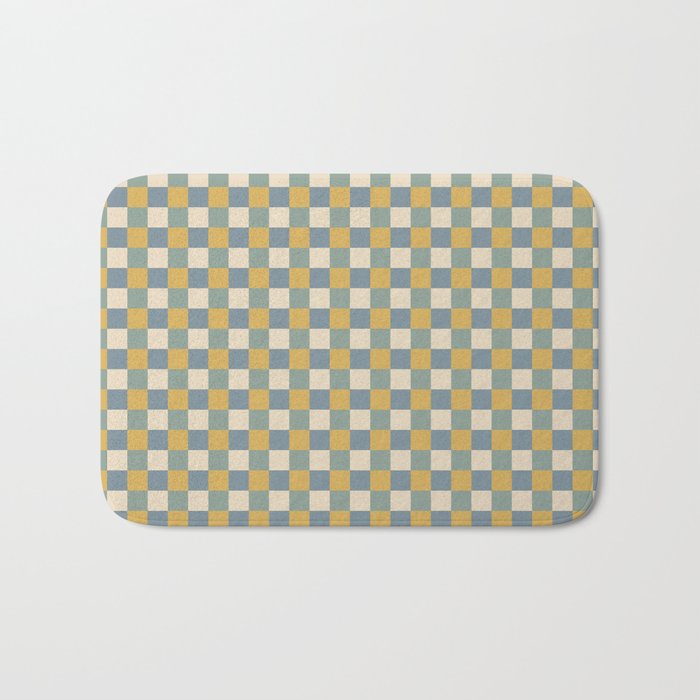Checkered Multicolor Pattern XXVI Natural Summer Bath Mat Gallery Image 1