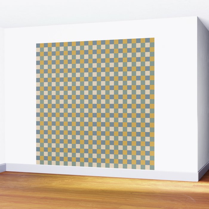 Checkered Multicolor Pattern XXVI Natural Summer Wall Mural Gallery Image 2