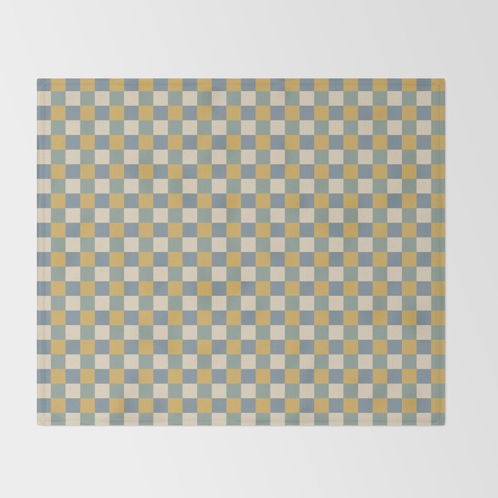 Checkered Multicolor Pattern XXVI Natural Summer Throw Blanket Gallery Image 2