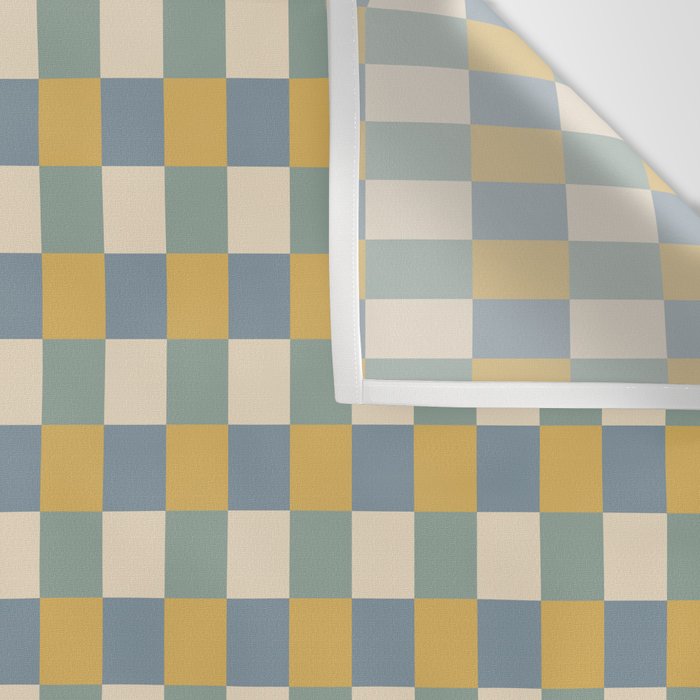 Checkered Multicolor Pattern XXVI Natural Summer Wall Tapestry Gallery Image 3