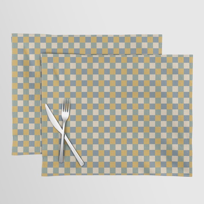 Checkered Multicolor Pattern XXVI Natural Summer Placemat Gallery Image 1