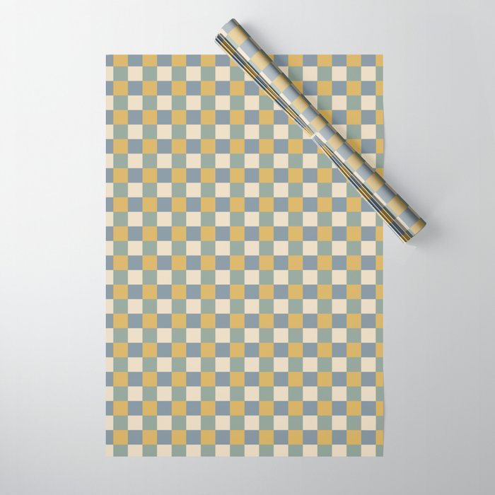 Checkered Multicolor Pattern XXVI Natural Summer Wrapping Paper Gallery Image 1